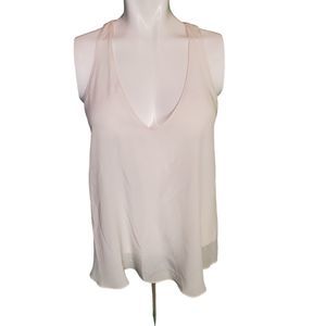 Rory Beca Ivory Silk Crepe V-neck Racerback Camisole sz M